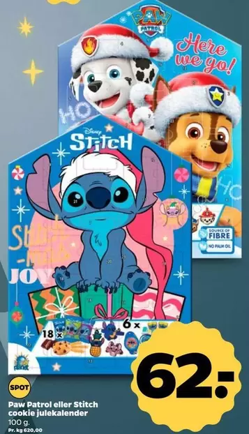 Joy - Paw Patrol eller Stitch cookie julekalender