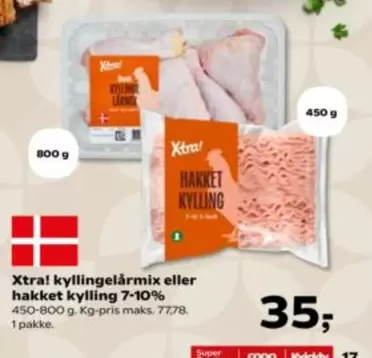 Kyllingelårmix eller hakket kylling 7-10%