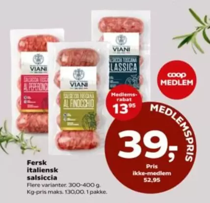 Fersk italiensk salsiccia