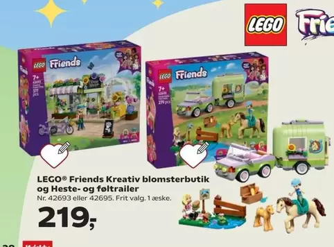 Lego - LEGO® Friends Kreativ blomsterbutik og Heste- og felttrailer Nr. 42693 eller 42695