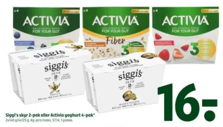 skyr 2-pak eller Activia yoghurt 4-pak