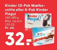Kinder - Mælke-schnitte eller  Pingui