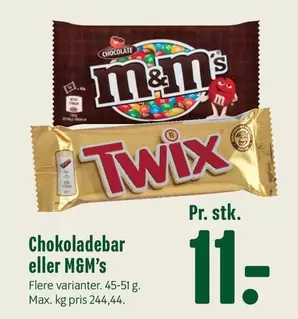 Chokoladebar eller M&M's