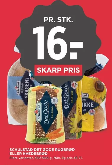 SCHULSTAD DET GODE RUGBRØD ELLER HVEDEBROD