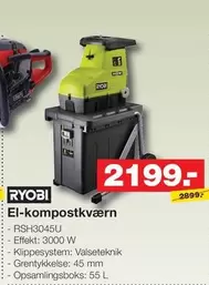Ryobi - El-kompostkværn - RSH3045U