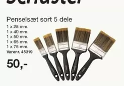 Penselsæt sort 5 dele