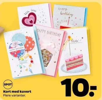 Kort - med kuvert