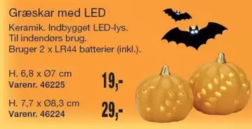 Keramik - Græskar med LED