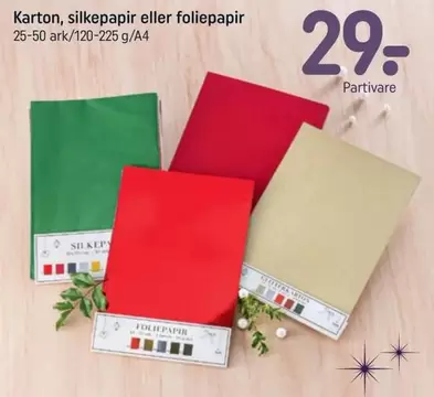 Karton, silkepapir eller foliepapir