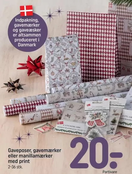 Print - Gaveposer, gavemærker eller manillamærker med print