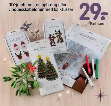 DIY-juleblomster, ophæng eller vinduesskabeloner med kalktusser