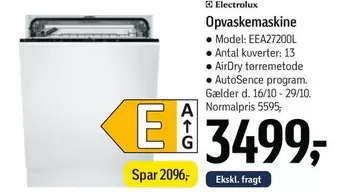Electrolux - Opvaskemaskine Model: EEA27200L