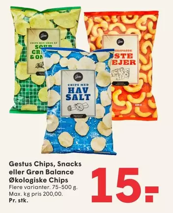 Gestus Chips, Snacks eller Grøn Balance Økologiske Chips