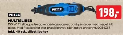 MULTISLIBER 150 W. Til slibe, pudse og rengøringsopgaver, også på steder med meget lidt plads. Med flexaksel for stor præcision ved slibning og gravering. 9054336. Inkl. 40 stk. slibetilbehør