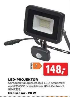 LED-PROJEKTØR Med sensor - 20 W