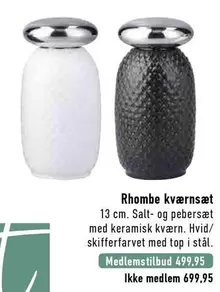Rhombus salt and pepper mills
