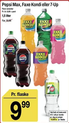 Pepsi - Max, Faxe Kondi eller 7-Up