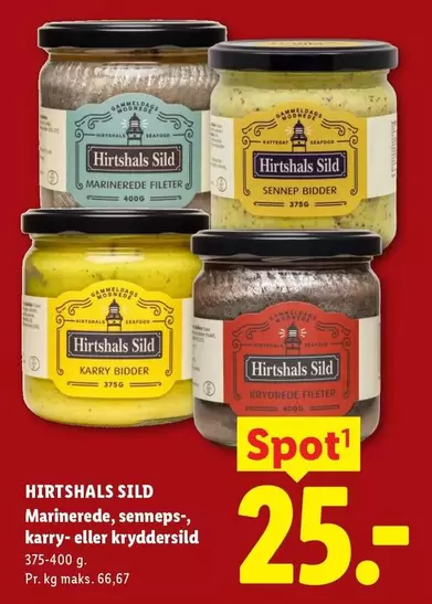 Hirtshals Sild Marinerede, senneps-, karry- eller kryddersild