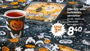 efterårs- eller halloween servietter