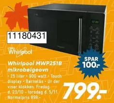 Whirlpool MWP2518 mikrobølgeovn