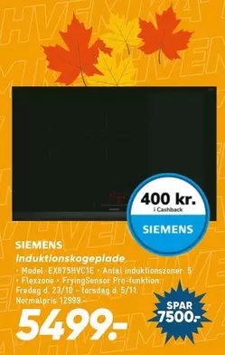 Siemens - Induktionskogeplade