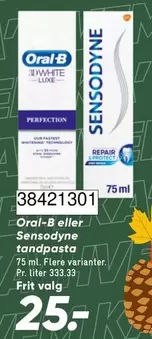 Oral B - Oral-B eller Sensodyne tandpasta