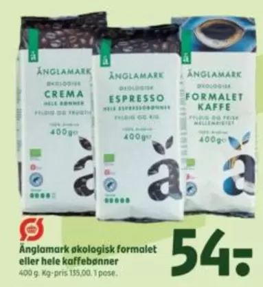 økologisk formalet eller hele kaffebønner