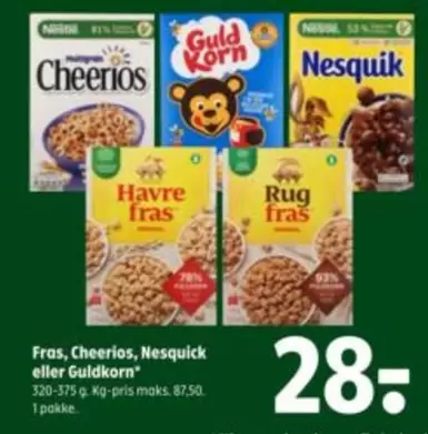 Fras, Cheerios, Nesquick eller GuldKorn