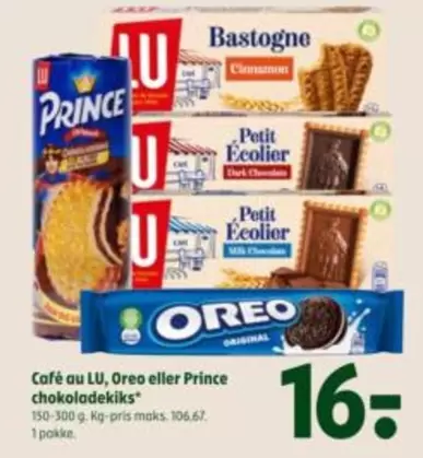 Prince - Café au LU, Oreo eller  chokolade-kiks