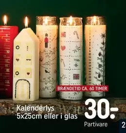 Kalenderlys 5x25cm