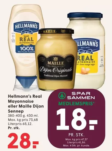 Hellmann's Mayonnaise eller Maille Dijon Sennempe