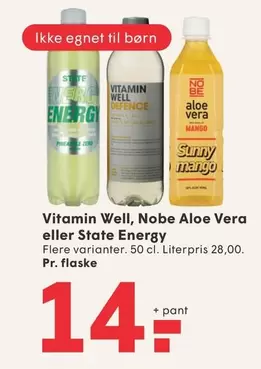 Vitamin Well, Nobe Aloe Vera eller State Energy