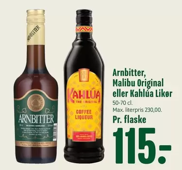 Malibu - Arnbitter,  Original eller Kahlúa Likør