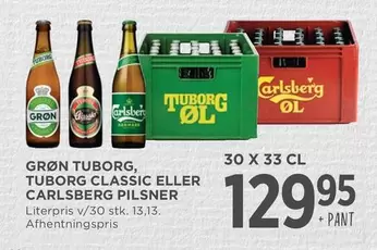 Carlsberg - GRØN TUBORG, TUBORG CLASSIC ELLER CARLSBERG PILSNER