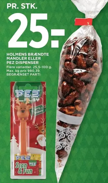HOLMENS BRÆNDTE MANDLER ELLER PEZ DISPENSER