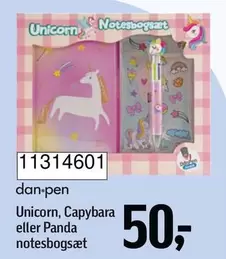 Unicorn, Capybara eller Panda notesbogsæt 11314601