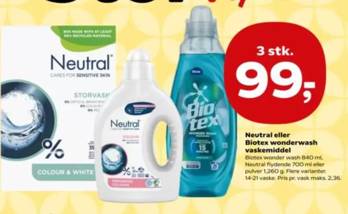 Bio - Neutral eller rtex wonderwash vaskemiddel