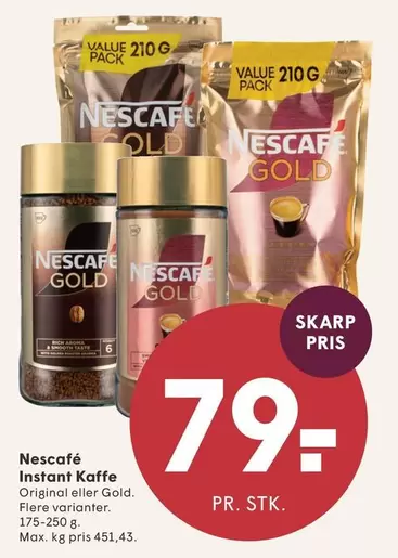 Instant Kaffe Original eller Gold