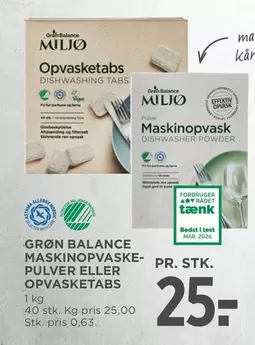 MASKINOPVASK-PULVER ELLER OPVASKETABS