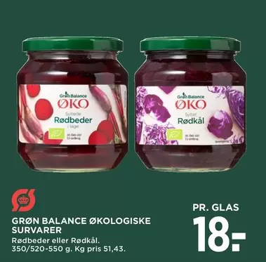 Grøn Balance Økologiske Survarer Rødbeder eller Rødkål
