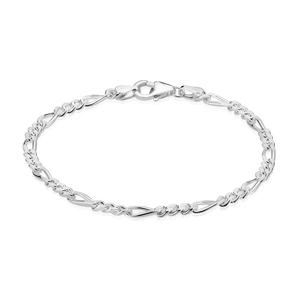 BNH - Figaro armbånd, 0,85 mm / 18,5 cm - Sølv