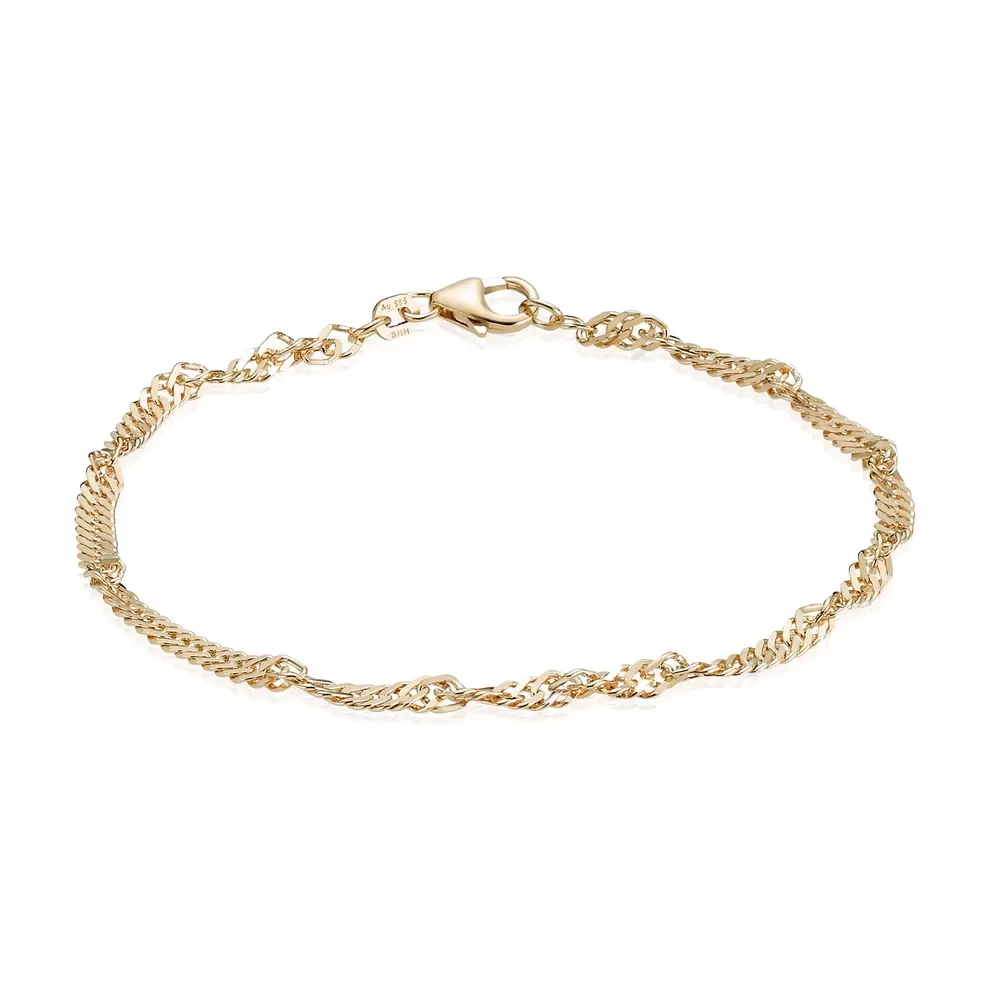 BNH - Singapore armbånd, 3,50 mm / 18,5 cm - 8 kt. guld