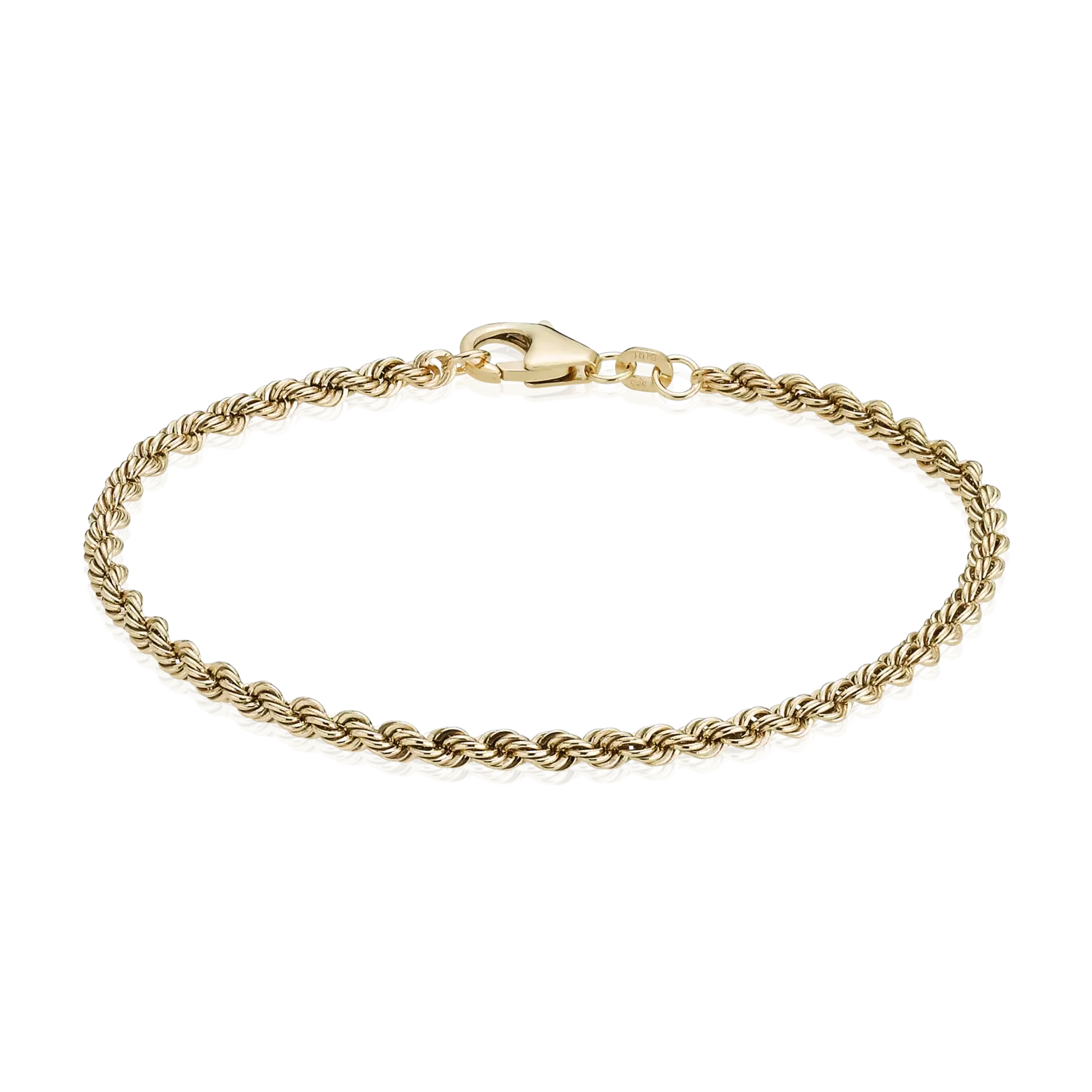 BNH - Cordel armbånd, 2,7 mm / 18,5 cm - 8 kt. guld