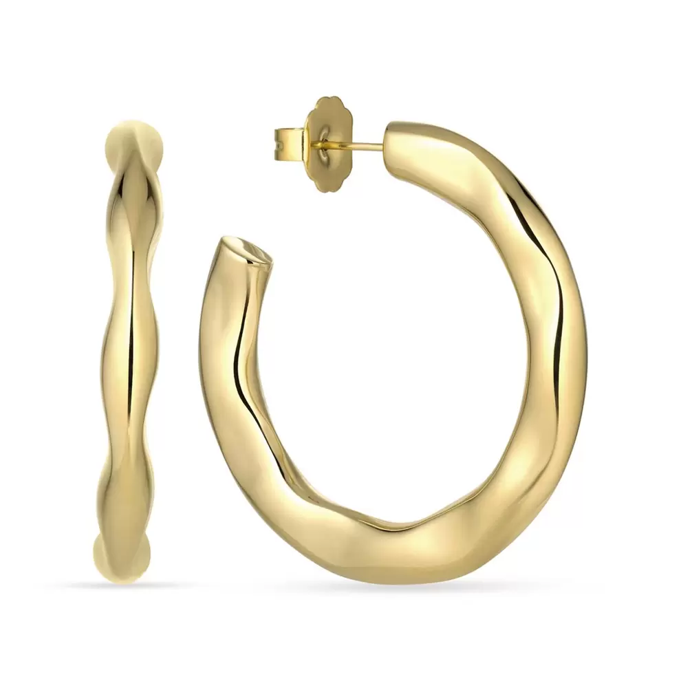 Baía Jewellery - Arco øreringe - Rustfrit stål PVD guldbelægning