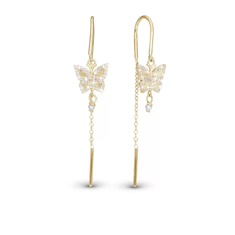 Christina Jewelry & Watches - Sparkling Butterfly øreringe - Forgyldt sterlingsølv