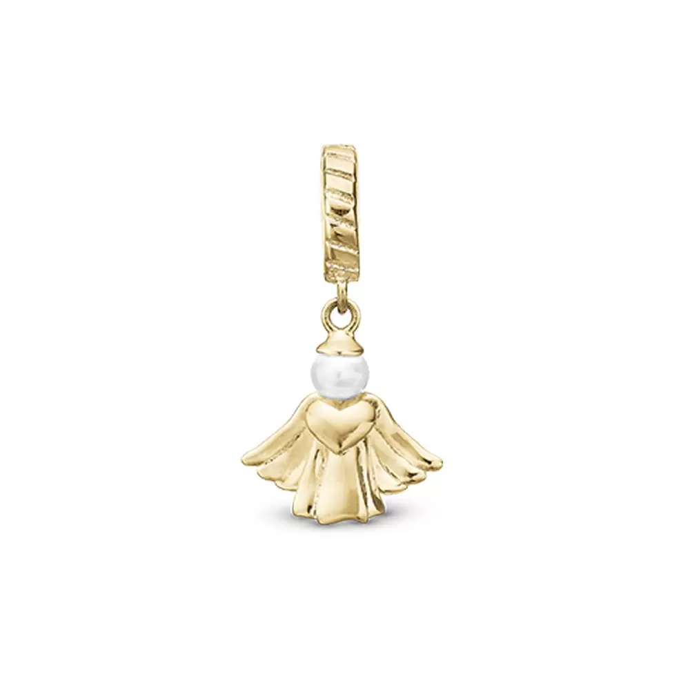 Christina Jewelry & Watches - Heavenly Angel charm, 4 mm - Forgyldt sølv