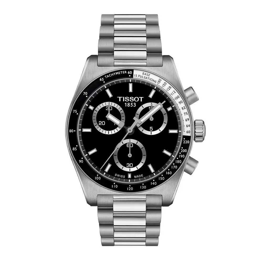 Tissot - PR516 Chron m. sort urskive sort - Rustfrit stål