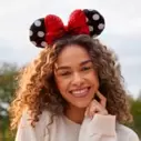 Walt Disney World Minnie Mouse Red, Black and White Sequin Ears Headband for Adults