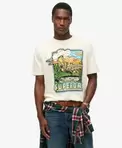 Neonfarvet Travel T-shirt med grafik og løstsiddende pasform