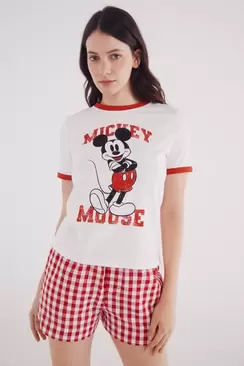 "Mickey Mouse" contrast T-shirt